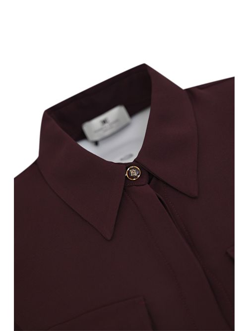 Camicia in georgette con pendenti logo Elisabetta Franchi | CA12256E2EA4